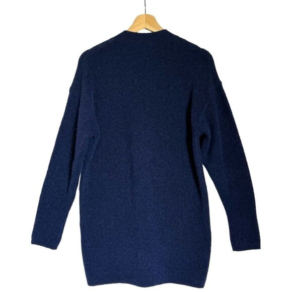 & Other Stories Relaxed Blue Alpaca Wool Blend Diamante Button Long Cardigan XS - Picture 4 of 14